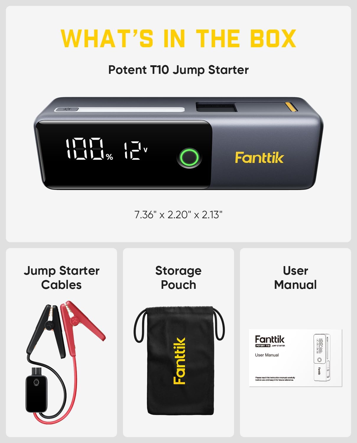 Fanttik Potent T10 Portable Car Emergency Jump Starter