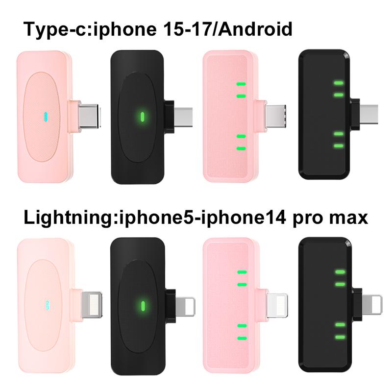 Lewinner Wireless Lavalier Mic with Noise Canceling, 4-Person, iOS/Type-C
